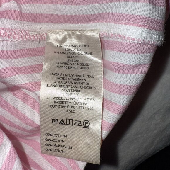 Lot Of 2 Maeve By Anthropologie Button Up Shirts Pink Yellow Stripe Size Medium - Picture 8 of 9